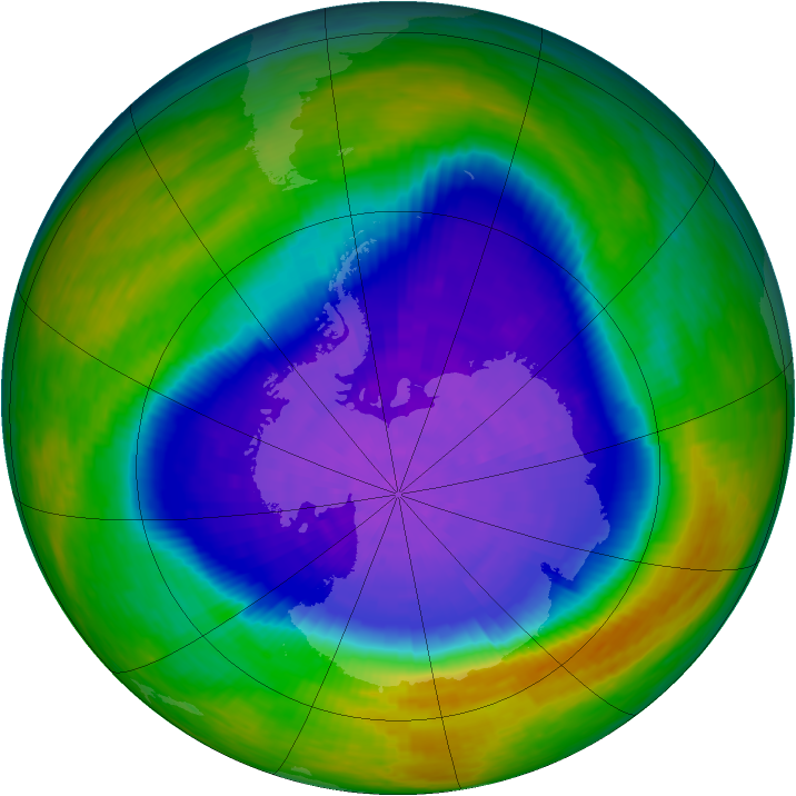 Antarctic ozone map for 05 October 1994